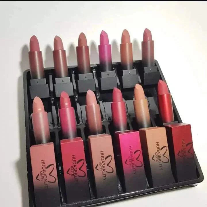 Huda Beauty Matte Lipstick Set - 12 Pcs